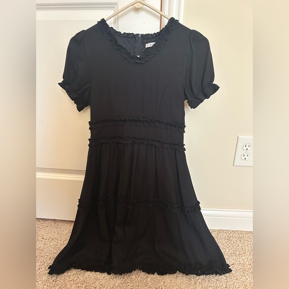 Black Ruffle Mini Dress - Picture 1 of 2